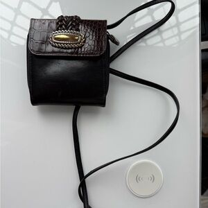 Brighton Leather Wallet Crossbody with Ornate Hardware